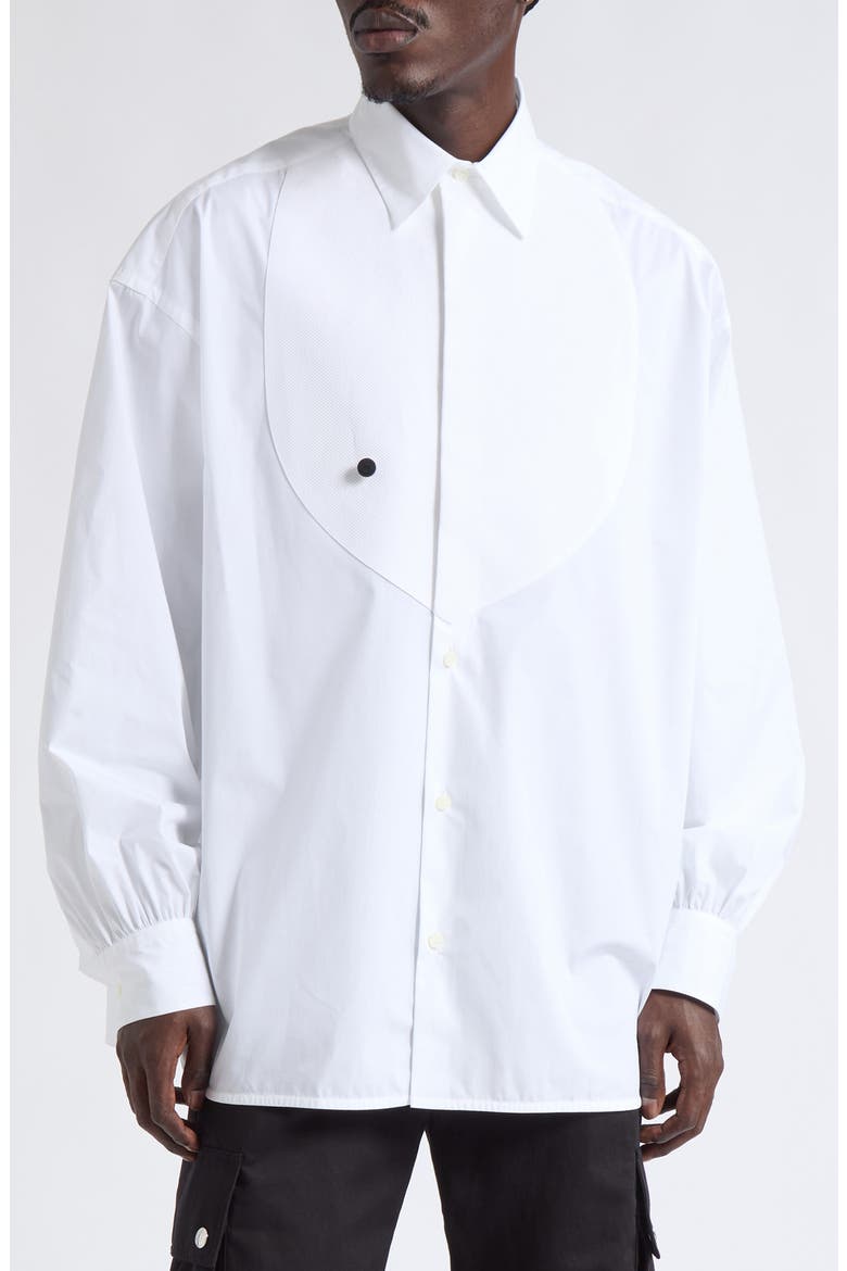 La Chemise Poisson Stretch Cotton Poplin Shirt, Main, color, WHITE