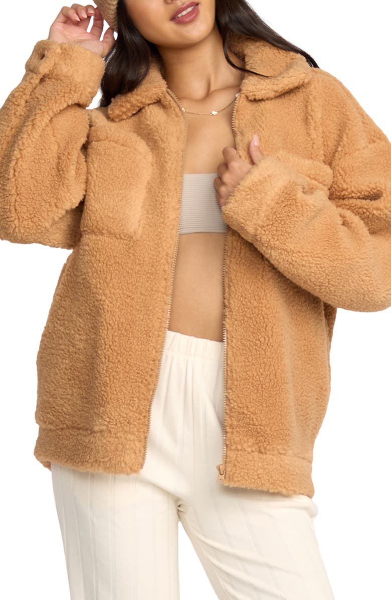 Billabong Resound High Pile Fleece Jacket, Alternate, color, Dusty Trails