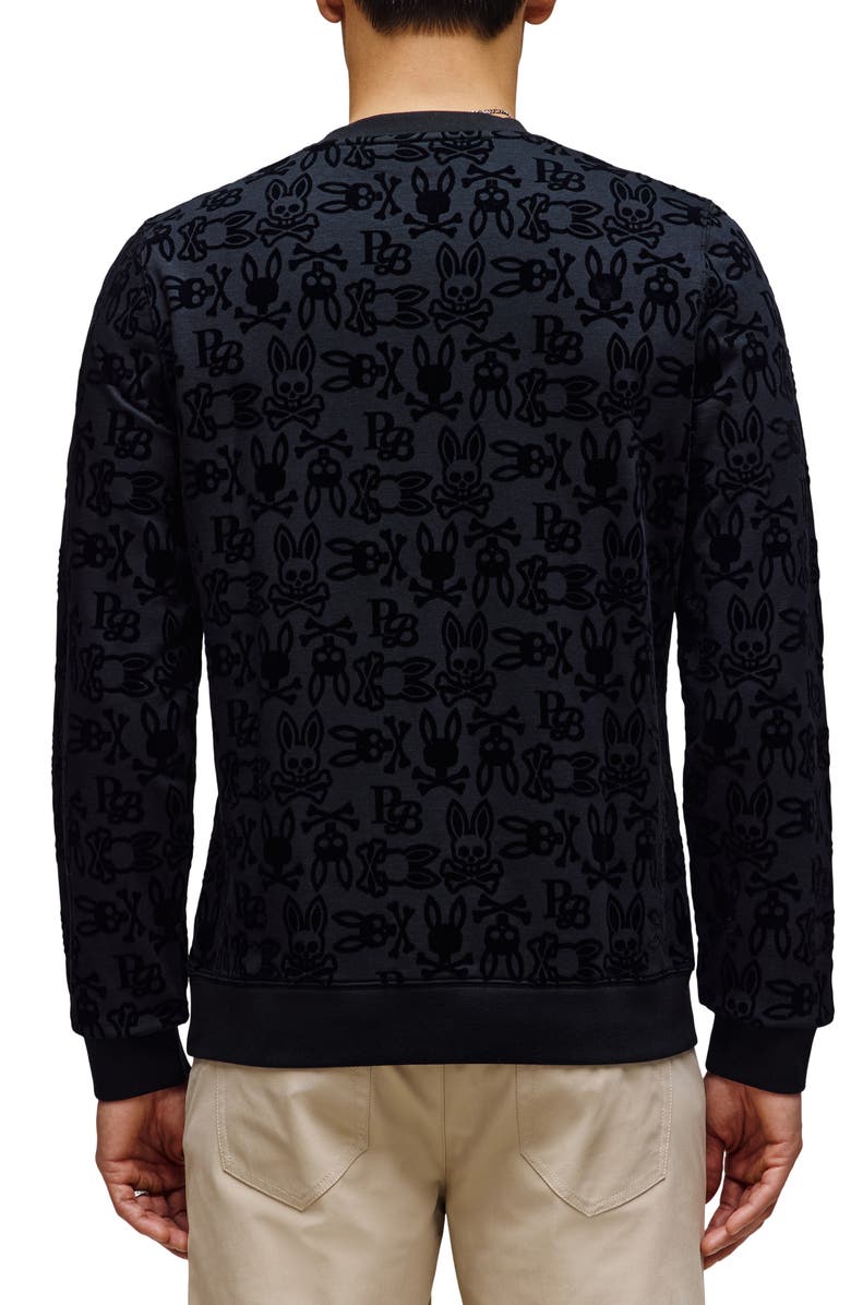Psycho Bunny Reed Flocked Logo Sweatshirt, Alternate, color, 
