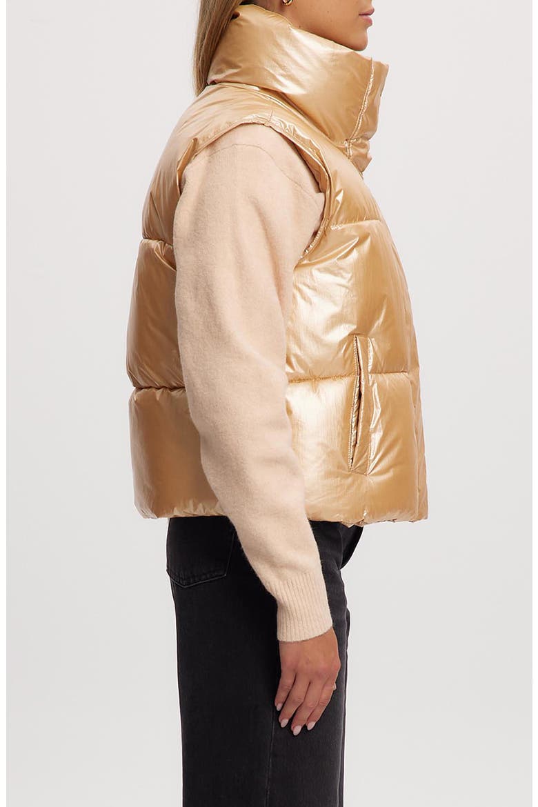 Aurora Water-Resistant Puffer Vest, Alternate, color, ROSEGOLDME