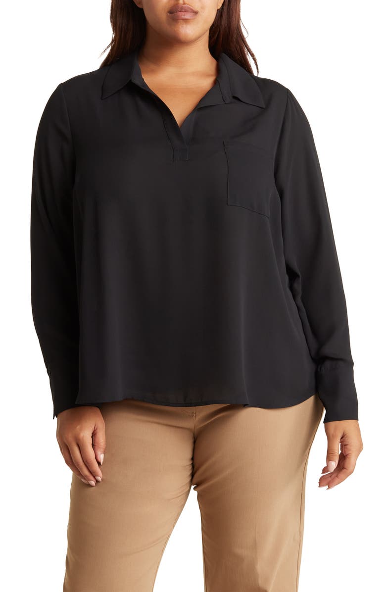 Pleione Long Sleeve Popover Blouse, Main, color,