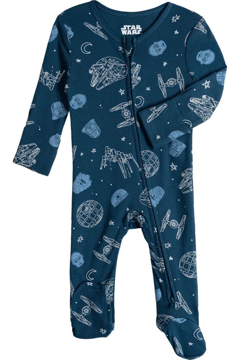 The Mandalorian Grogu 2-Pack Footed One Piece Sleep N' Play, Alternate, color, Navy Mint Grogu