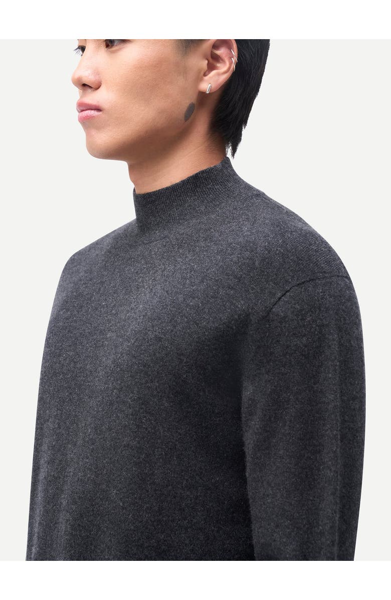 Gobi Cashmere Timeless Mock Neck Cashmere Sweater, Alternate, color, Charcoal