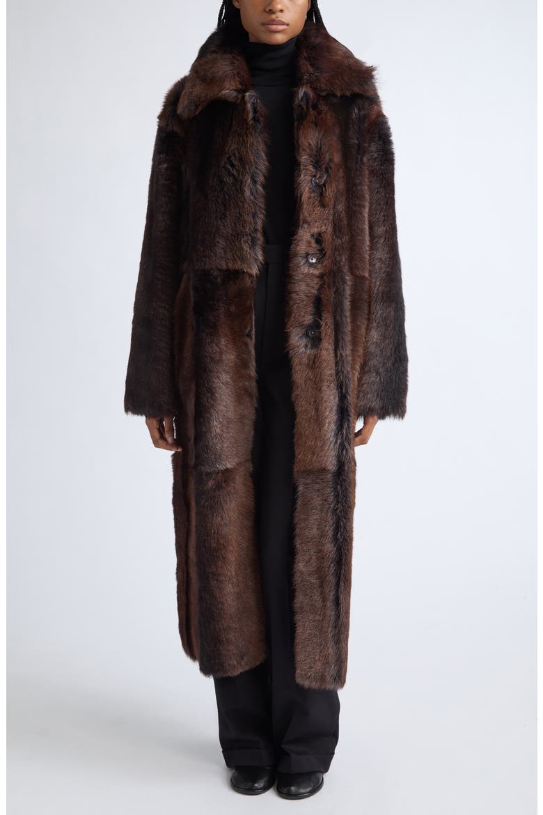 Verena Genuine Shearling Coat, Alternate, color, NIGHT