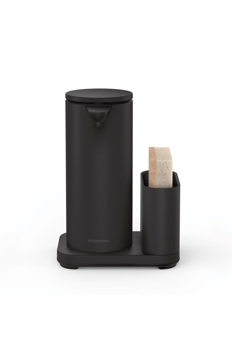 simplehuman 14 oz. liquid sensor pump with caddy, Alternate, color, Matte Black