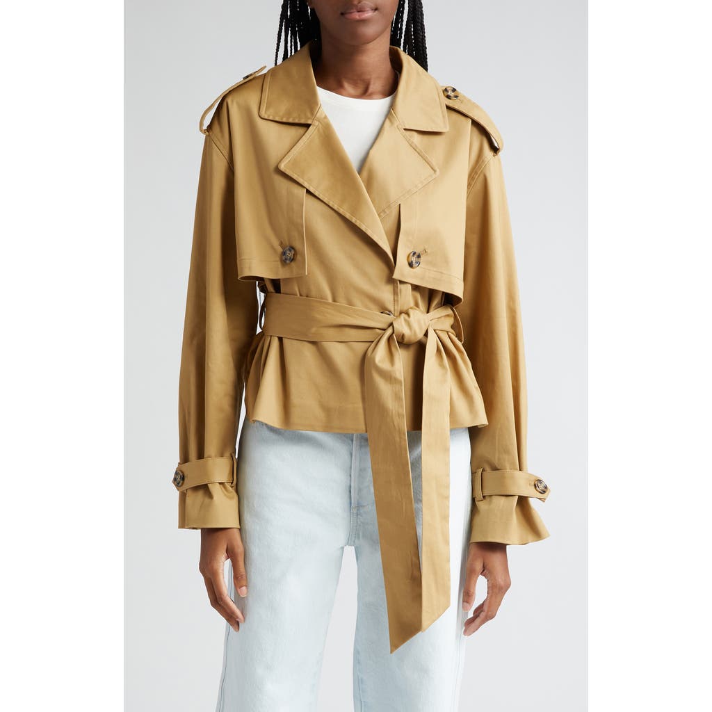 Favorite Daughter The Charles Crop Trench Coat in Sand at Nordstrom, Size Small