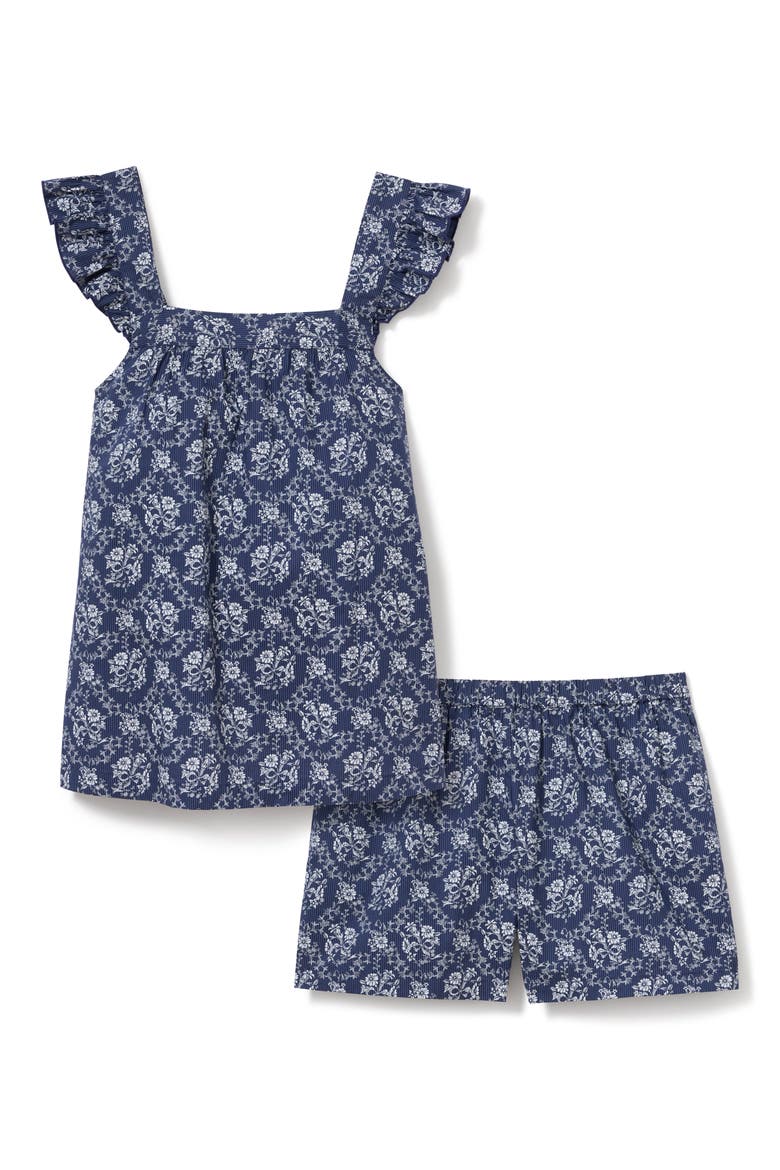 Clara Cotton Poplin Short Pajamas, Main, color, NAVY