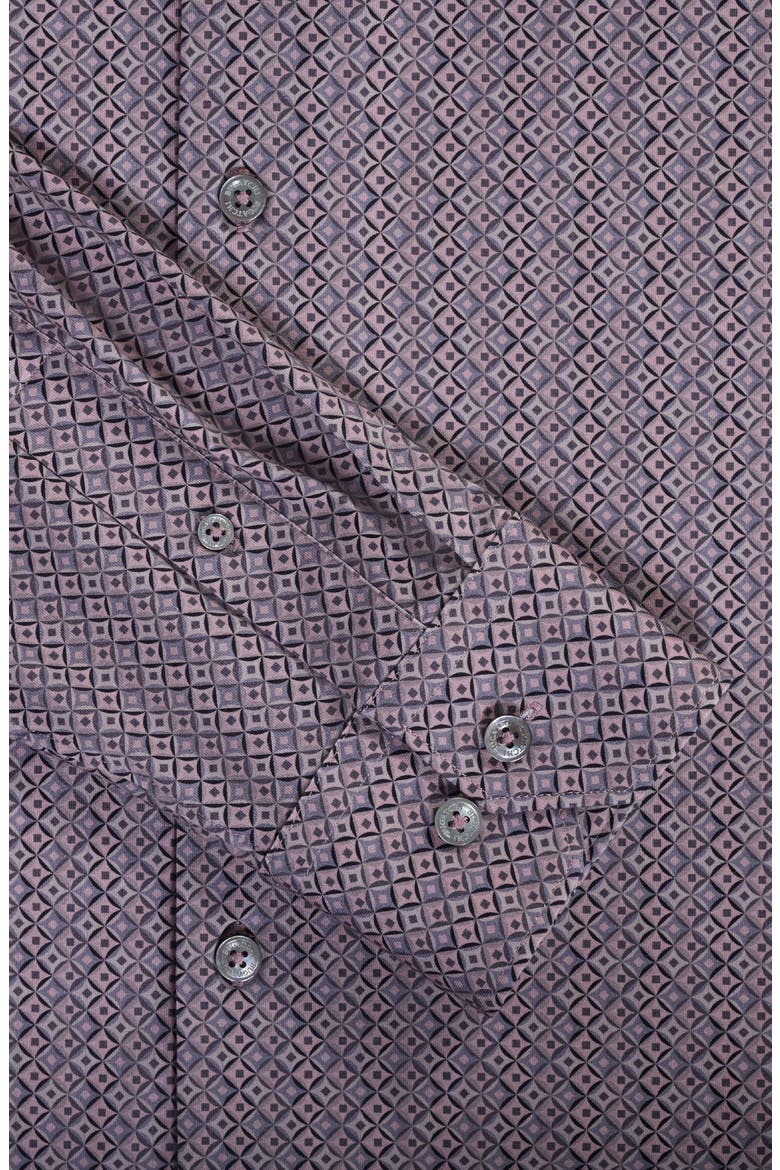 James OoohCotton® Geo Print Button-Up Shirt, Alternate, color, WOOD ROSE