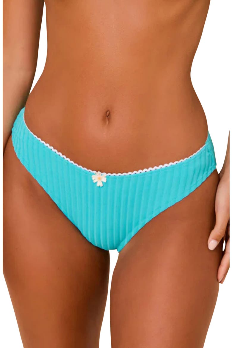 The Daphne Ribbed Bikini Briefs, Main, color, AZUL
