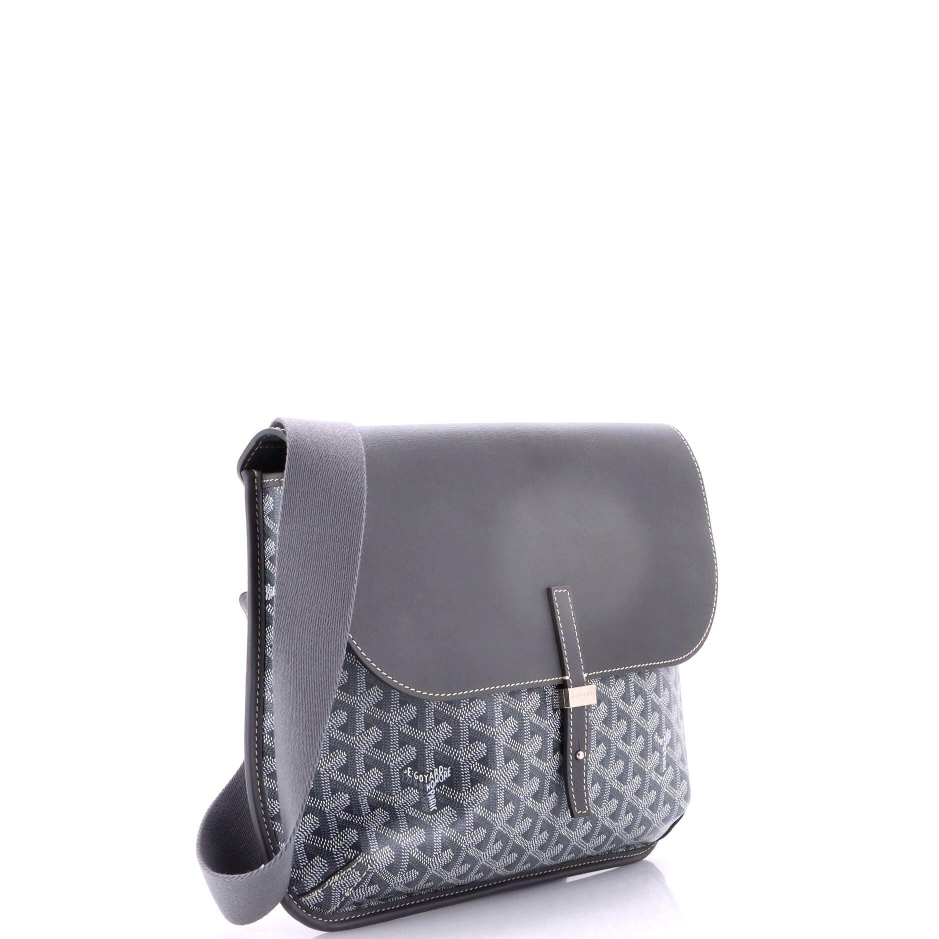 Pre-Owned Goyard Coursier Messenger Bag Coated Canvas and Leather, Alternate, color, Gray