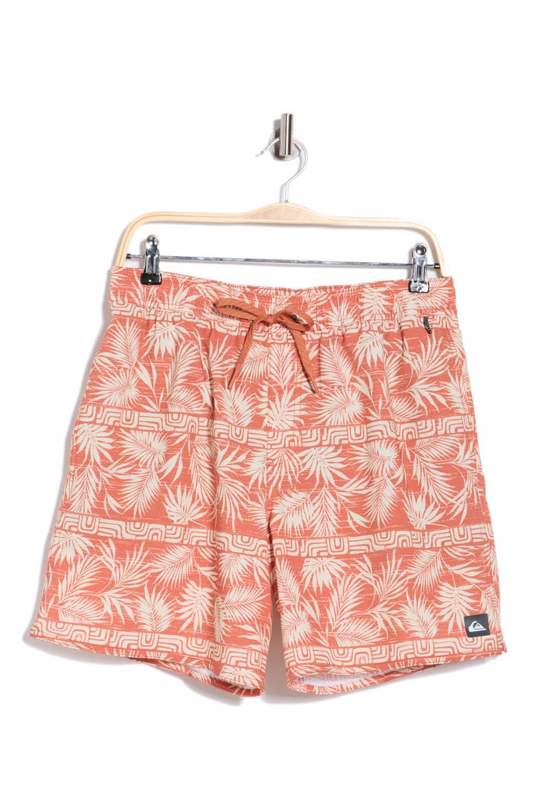 Fern Garden Volley Swim Trunks, Alternate, color, APRICOT
