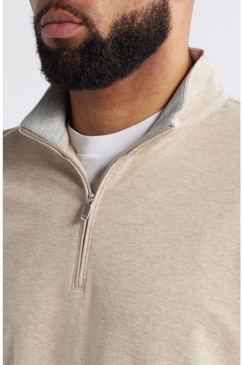Crown Comfort Crewneck Piqué Quarter Zip, Alternate, color, STONE
