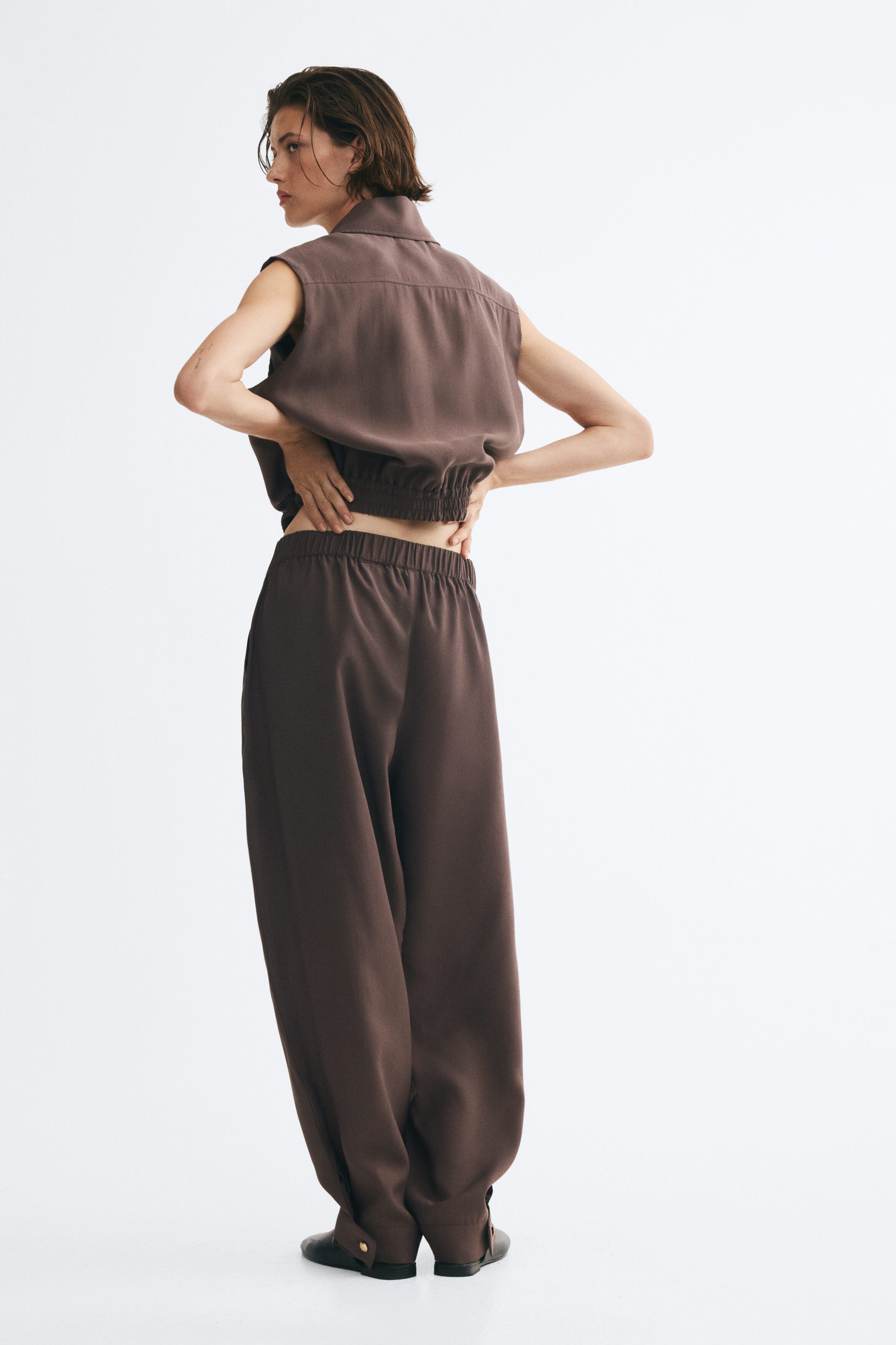 H&M Modal-blend Barrel-leg Pants (Women) | Nordstrom