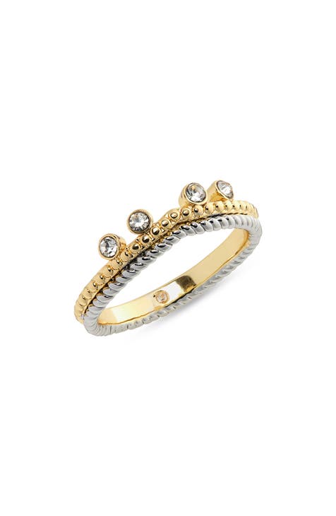 Mixed Metal CZ Stackable Rings