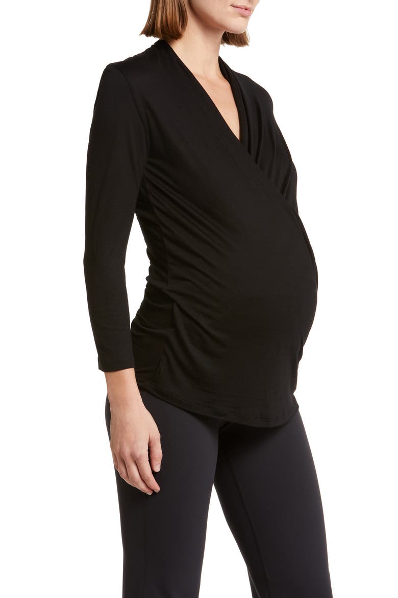 Pure Maternity/Nursing Top, Alternate, color, BLACK