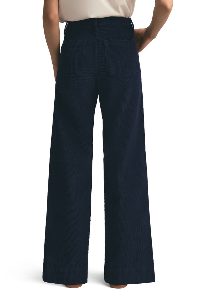 The Mischa High Waist Wide Leg Cotton Corduroy Pants, Alternate, color, NAVY