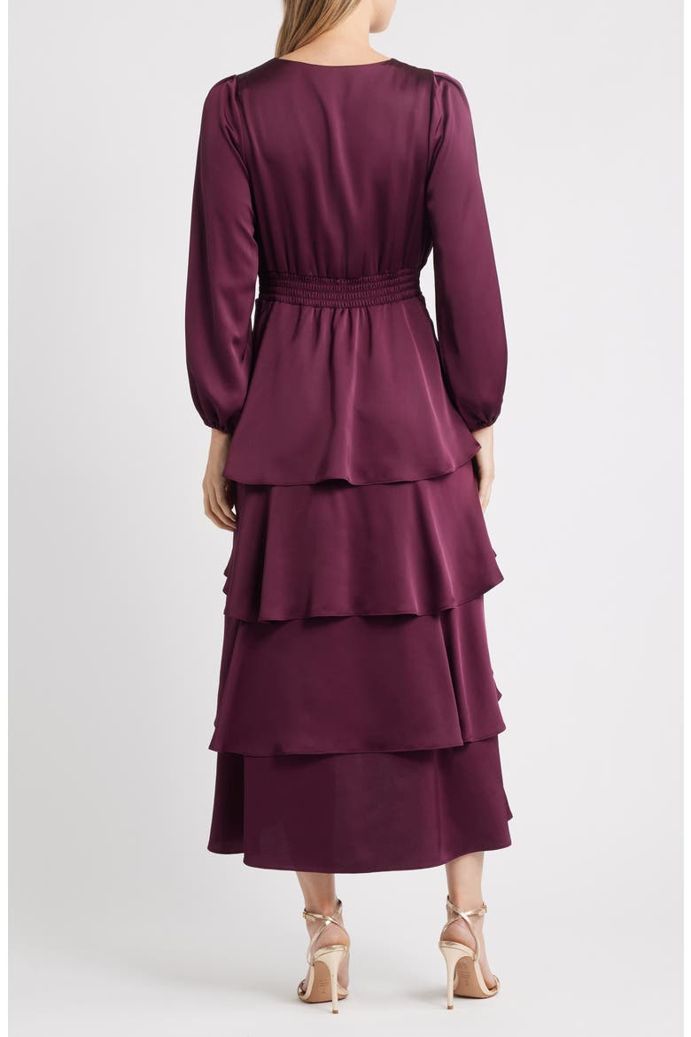 low cut maxi dress with sleeves Long Sleeve Chiffon Boho Wedding Dress with Sexy Side Slit