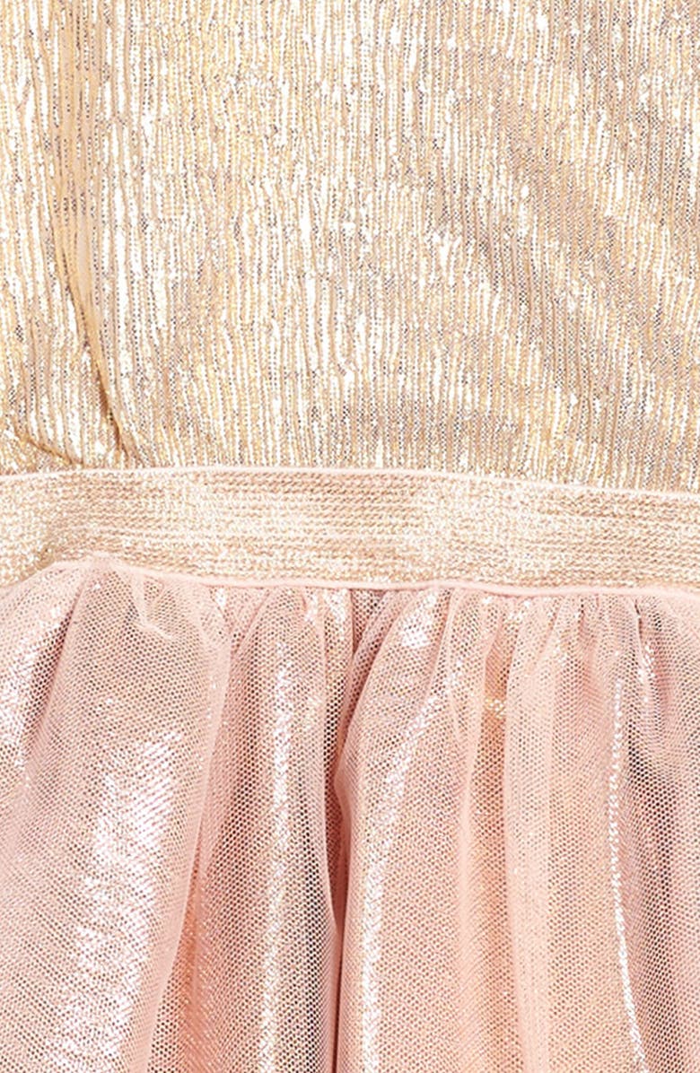 Zunie Metallic Shimmer Mock Neck Dress, Alternate, color, 