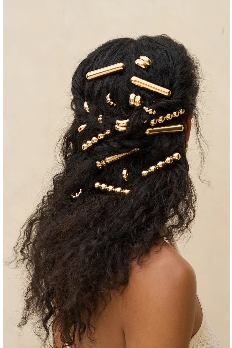 2-Pack Barrettes, Alternate, color, GOLD