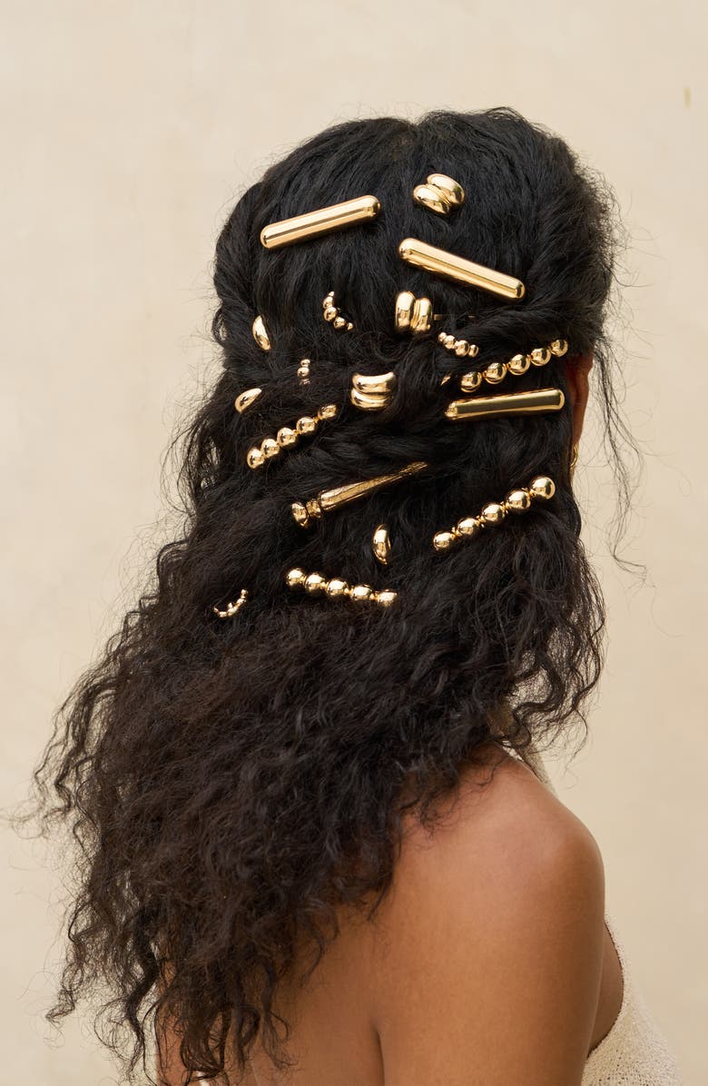 Kitsch 2-Pack Barrettes, Alternate, color, Gold