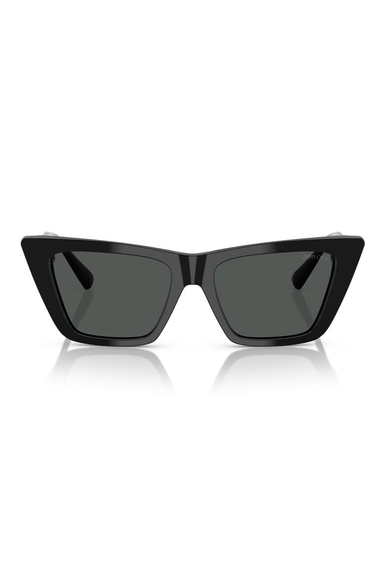 53mm Cat Eye Sunglasses, Main, color, BLACK