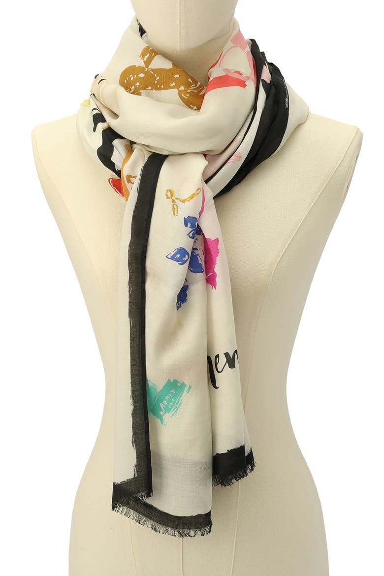 things we love oblong scarf, Alternate, color, CREAM