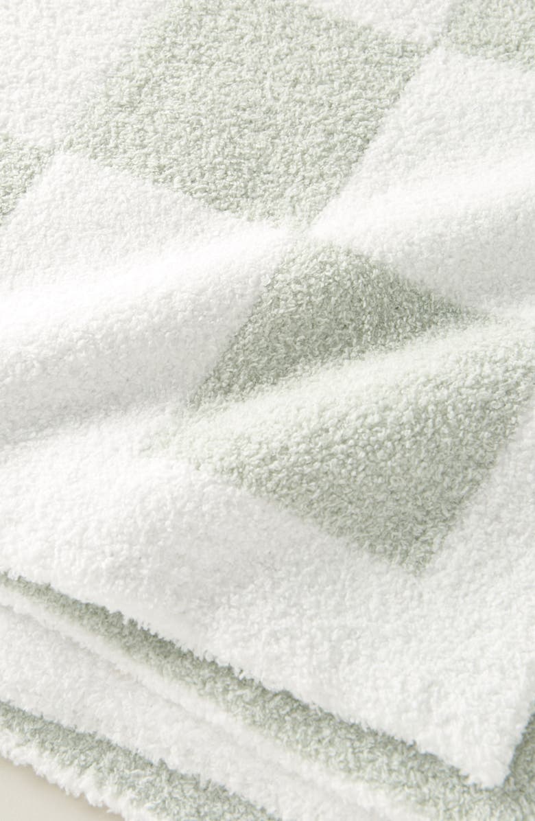 Nordstrom Print So Soft Chenille Blanket, Alternate, color, Green Hush Check