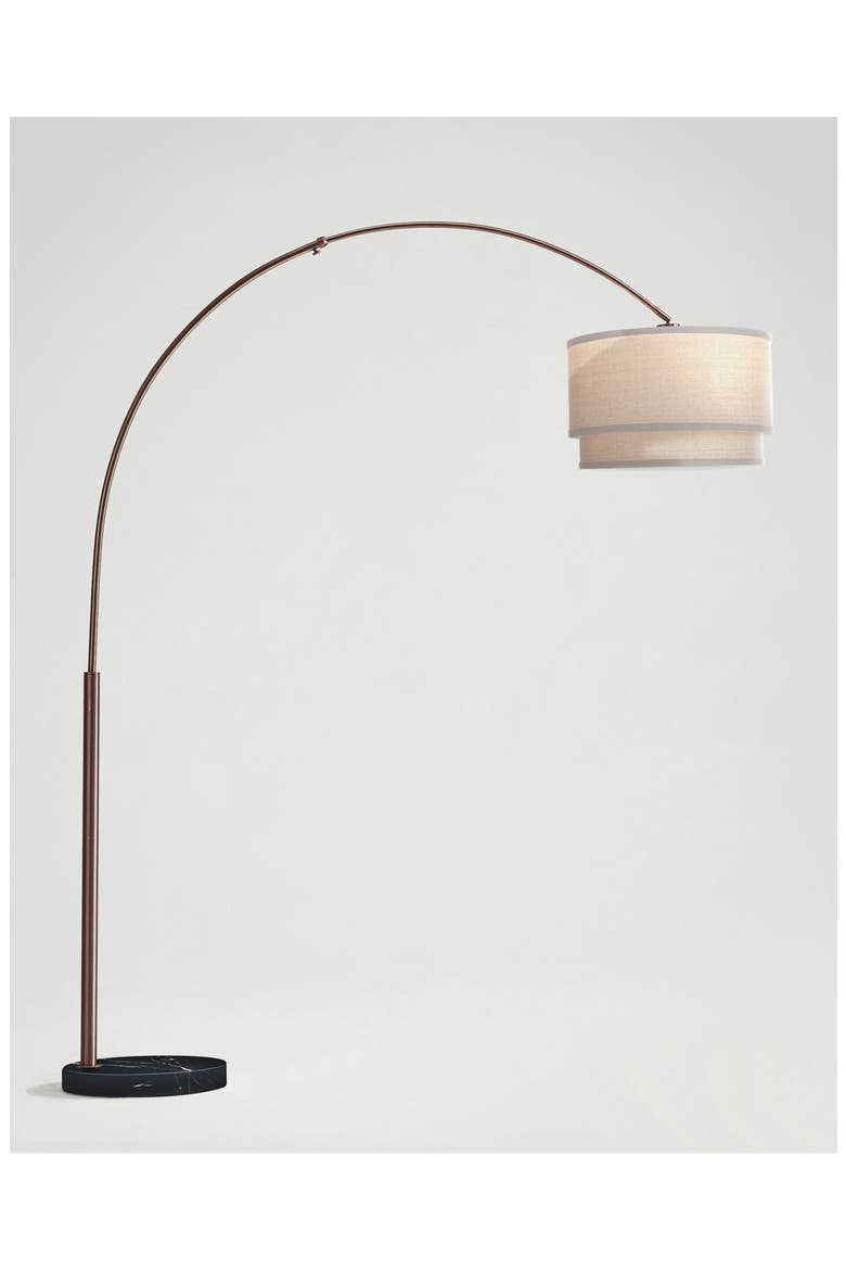Mason 81" LED Arc Floor Lamp with Heavy-Weighted Marble Base, Alternate, color, BRONZE