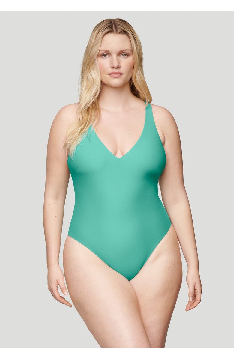 CUUP The Plunge One Piece Swim, Alternate, color, Tide