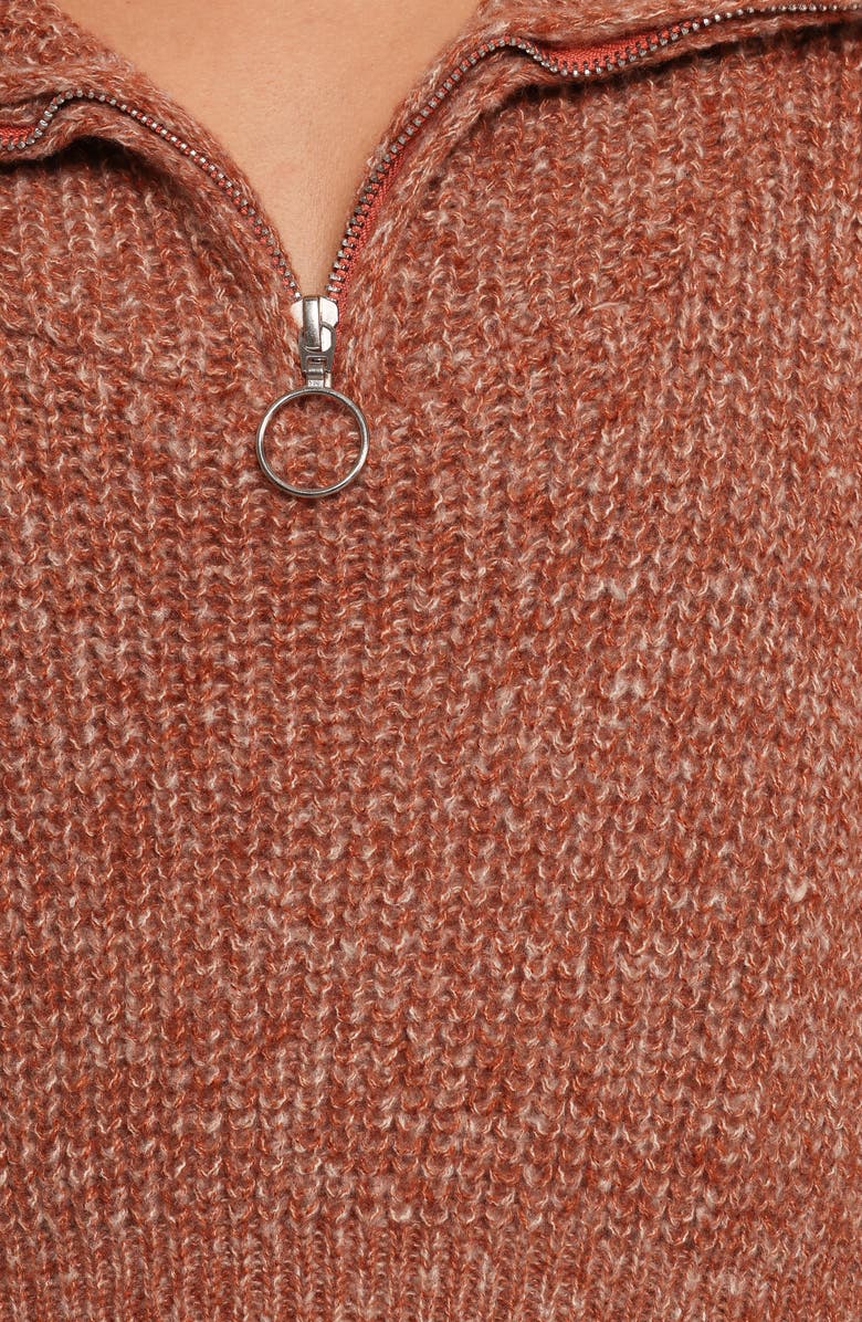 Petal & Pup Hallow Marled Quarter Zip Sweater, Alternate, color, Brown