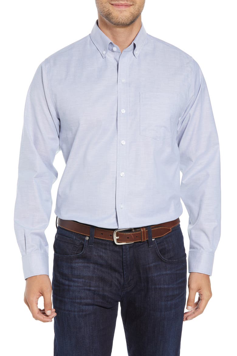 Cotton Blend Oxford Shirt, Main, color, FRENCH BLUE