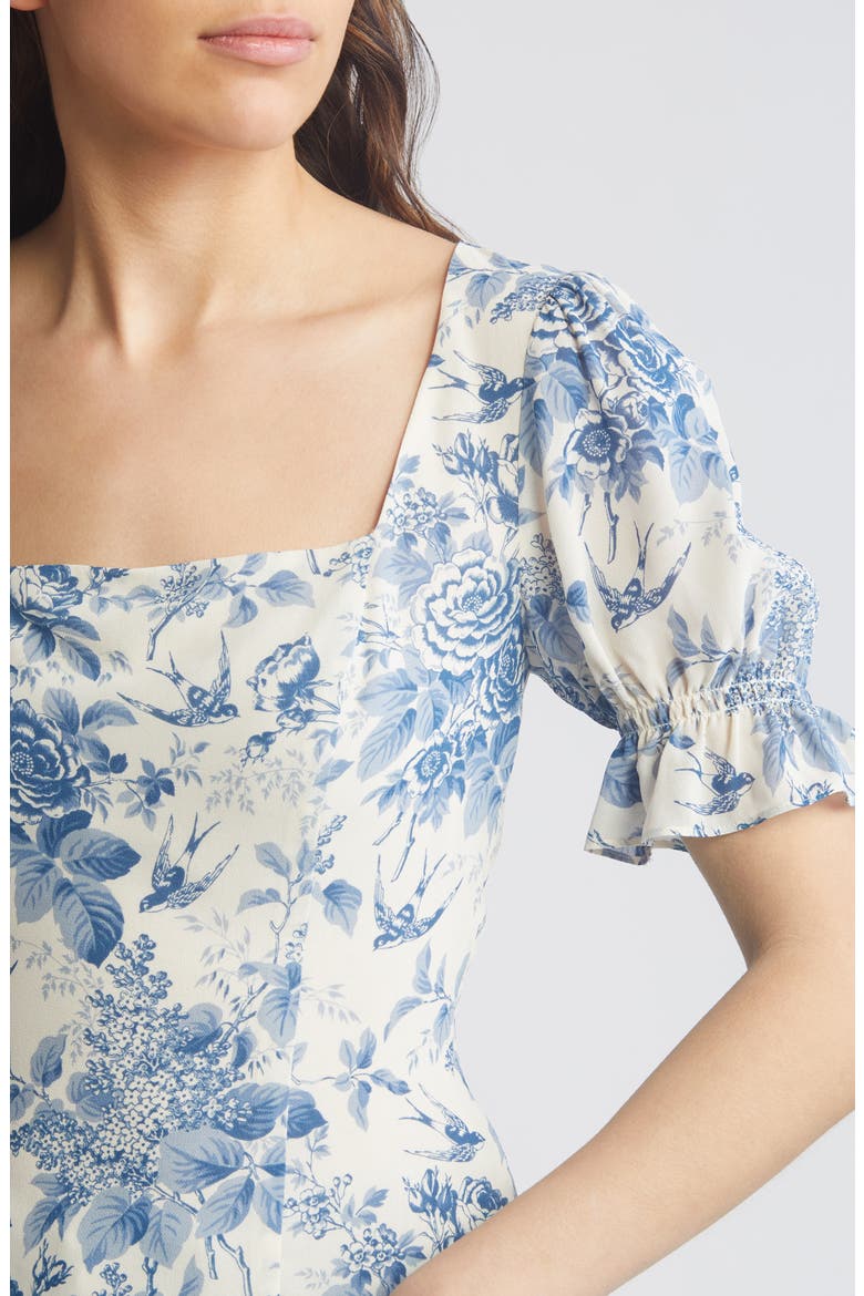 Constance Floral Print Puff Sleeve Top, Alternate, color, POMPADOUR