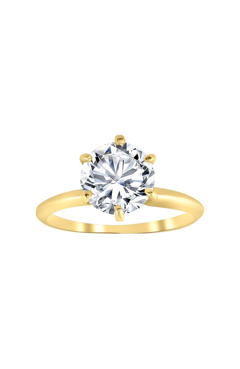 Bliss Diamond Certified 3Ct Diamond Solitaire Gold Engagement Ring Lab Grown, Main, color, 14K Yellow Gold