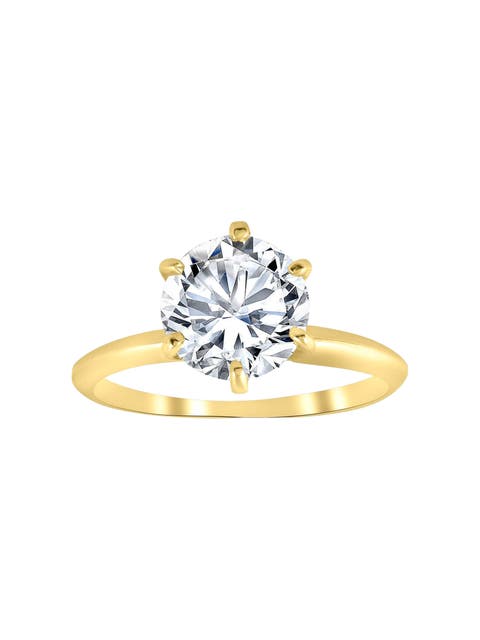 Certified 3Ct Diamond Solitaire Gold Engagement Ring Lab Grown