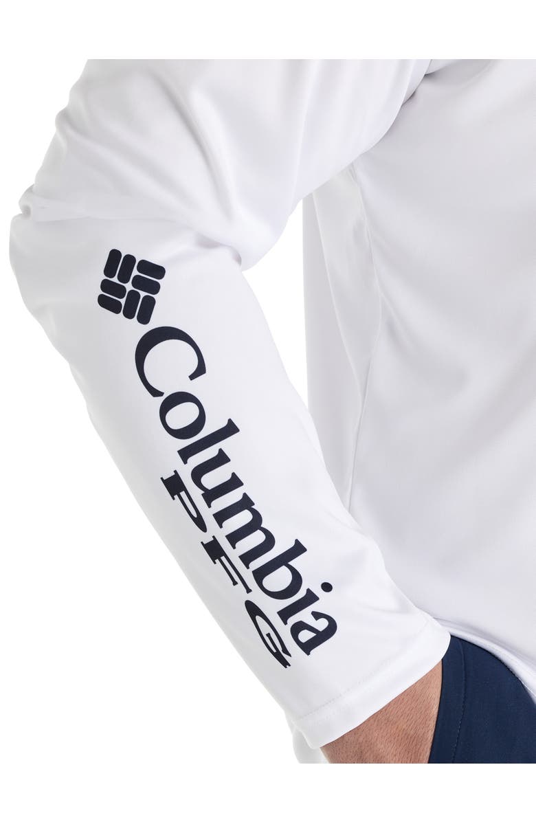 Columbia Big & Tall PFG Terminal Tackle Fins and Stripes Long-Sleeve T-Shirt, Alternate, color, White