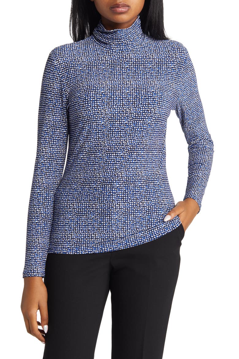 Long Sleeve Turtleneck Top, Main, color, ROYAL SAPPHIRE COMBO