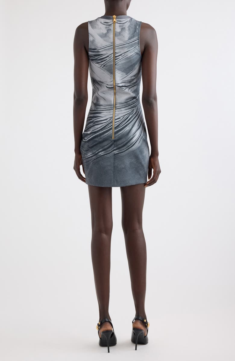 Balmain Crystal Embellished Trompe l'Oeil Layered Tank Minidress, Alternate, color, 
