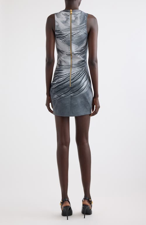 BALMAIN BALMAIN CRYSTAL EMBELLISHED TROMPE L'OEIL LAYERED TANK MINIDRESS 