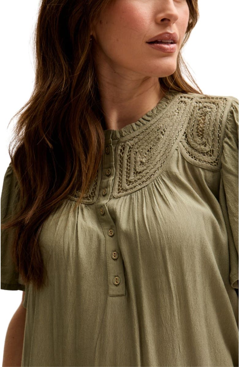 LILY AND LIONEL Roma Angel Sleeve Mini Dress, Alternate, color, Green