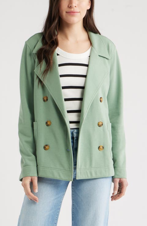 Double Breasted Knit Blazer