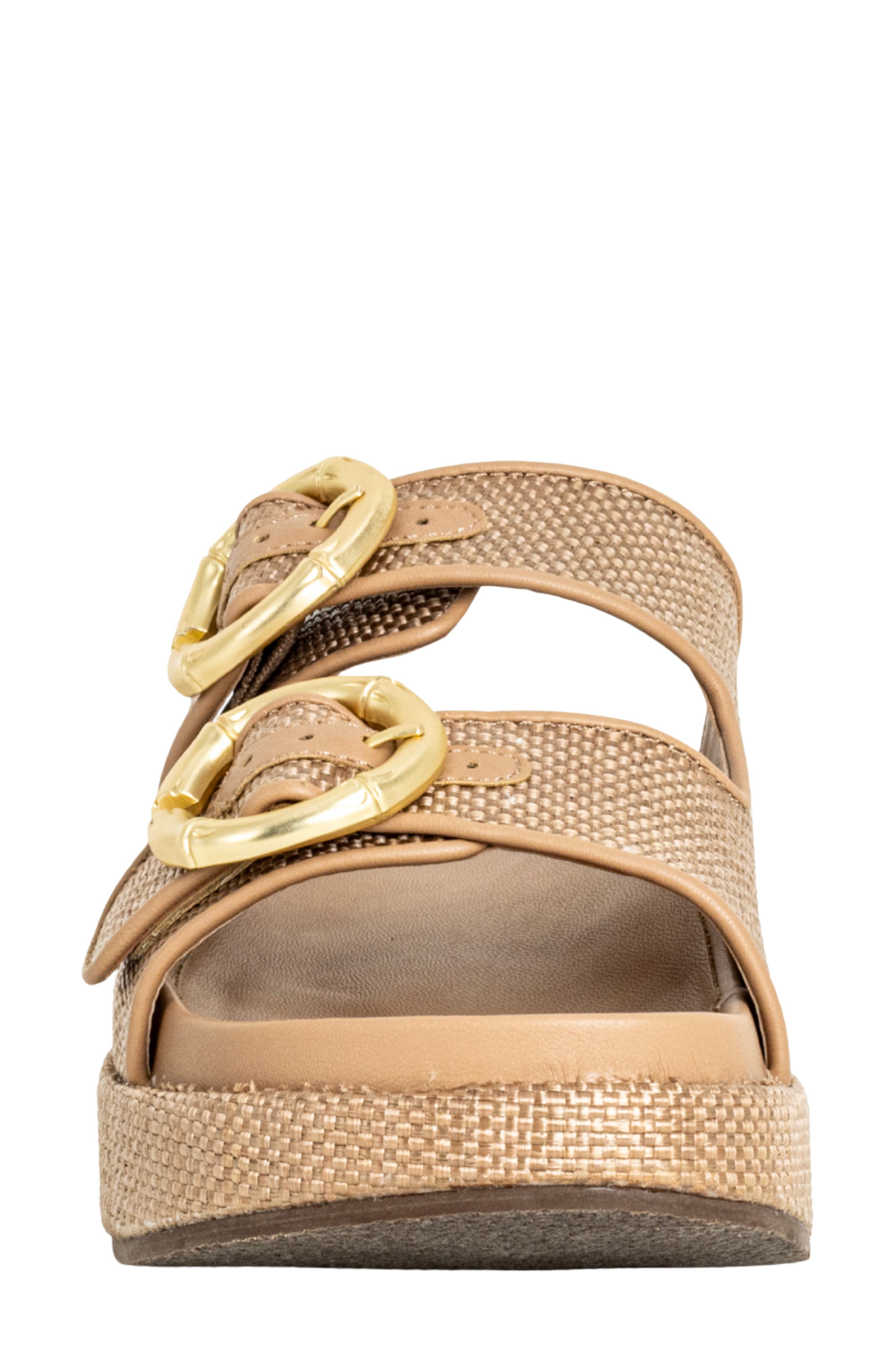 Lori Platform Slide Sandal, Alternate, color, BROWN WOVEN