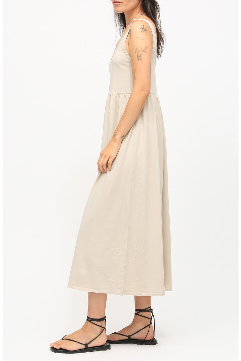 Isabel Cotton Jersey Midi Dress, Alternate, color, STONE