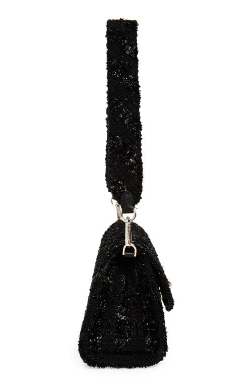 Simone Rocha Pochette Valentine Glitter Tweed Shoulder Bag In Black