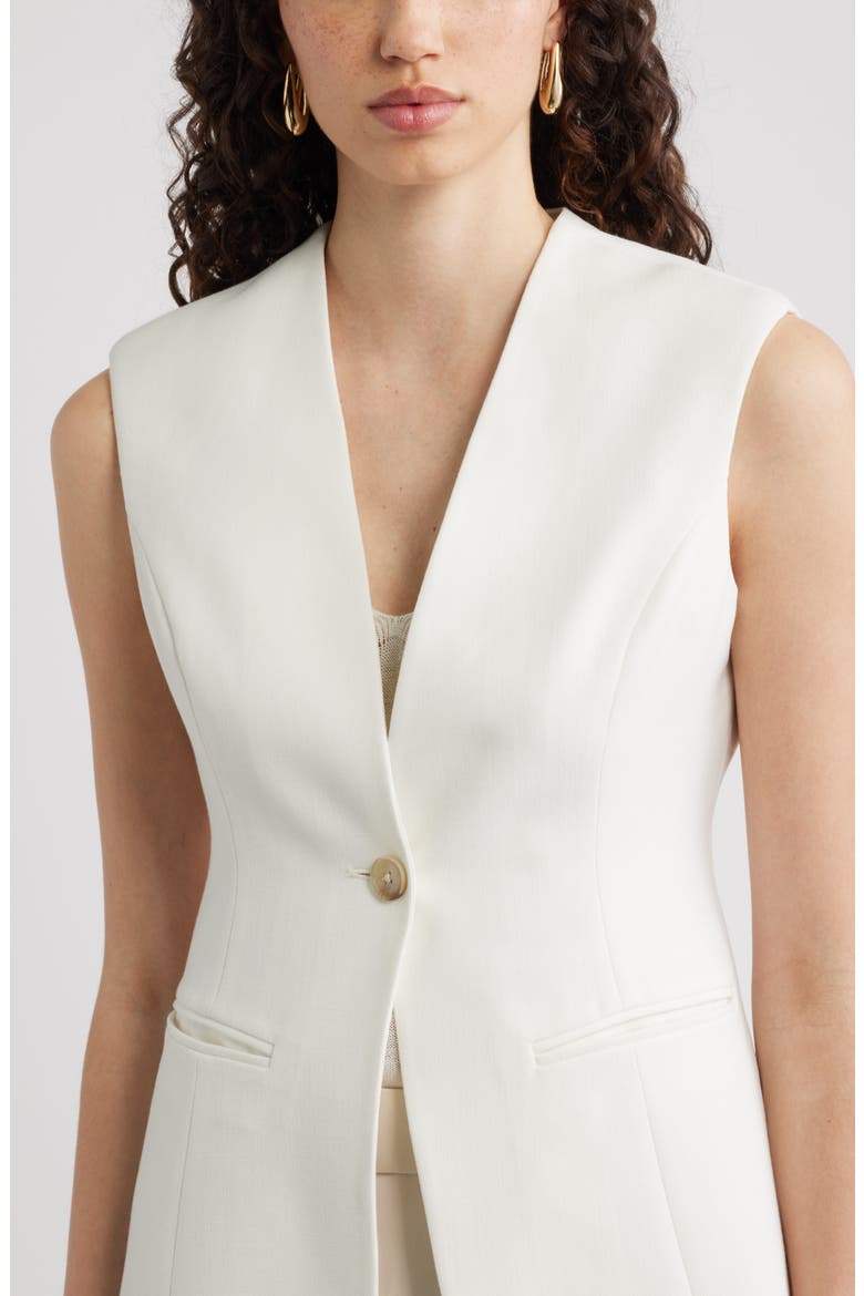 Textured One-Button Vest, Alternate, color, IVORY TOFU