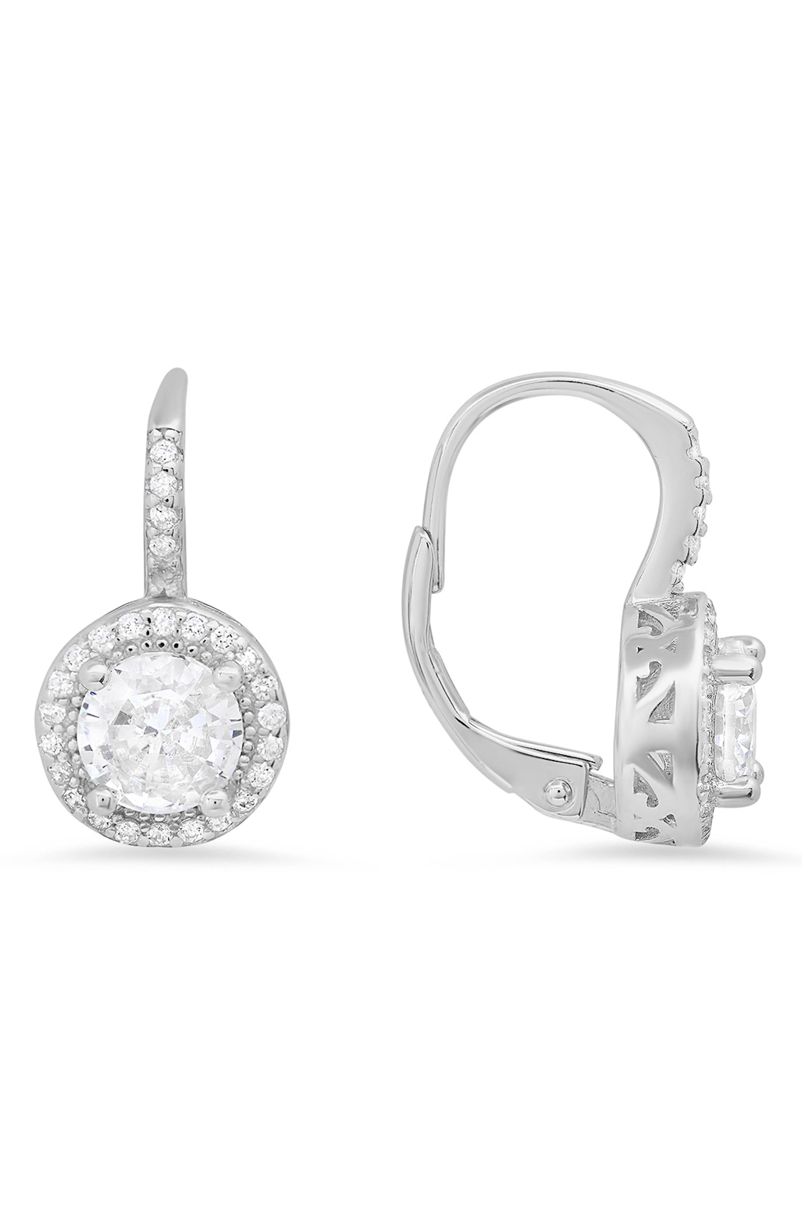 Queen Jewels Stering SilverRound Cubic Zirconia Earrings