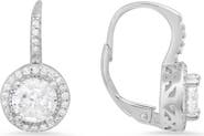 Queen Jewels Stering SilverRound Cubic Zirconia Earrings