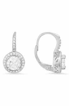 Queen Jewels Stering SilverRound Cubic Zirconia Earrings