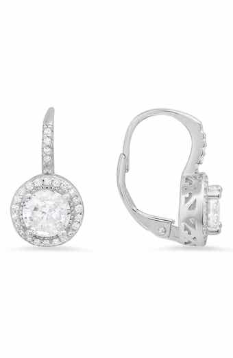 Queen Jewels Stering SilverRound Cubic Zirconia Earrings