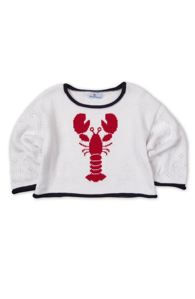 Florence Eiseman Sweater With Lobster, Main, color, White