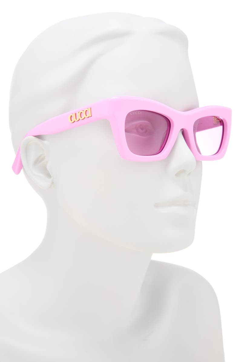 Gucci 49mm Square Sunglasses, Alternate, color, Pink Pink Pink